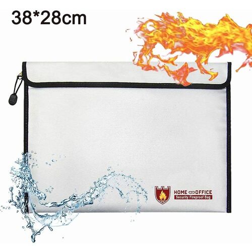 Pochette Ignifuge En Silicone Liquide (38 X 28 Cm), Résistante À L'eau, Fermeture Éclair Sécurisée, Idéale Pour La Maison, Le Bureau Et Les Voyages.
