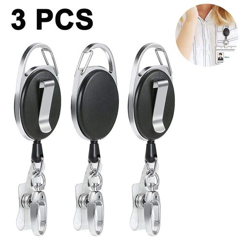 Porte-Clés Télescopique Avec Câble Rétractable En Nylon, Alliage Et Abs, Design Portable, Disponible En 3 Ou 10 Pièces