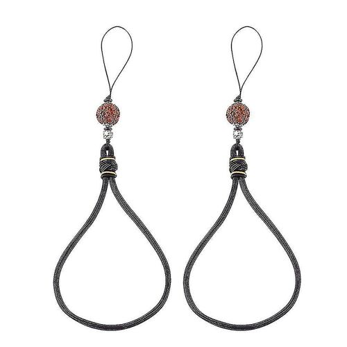 Cordon De Téléphone Portable Chinois Vajra Bodhi - Lot De 2, Corde Noire, Accessoire Élégant Et Fonctionnel Pour Téléphones Et Clés