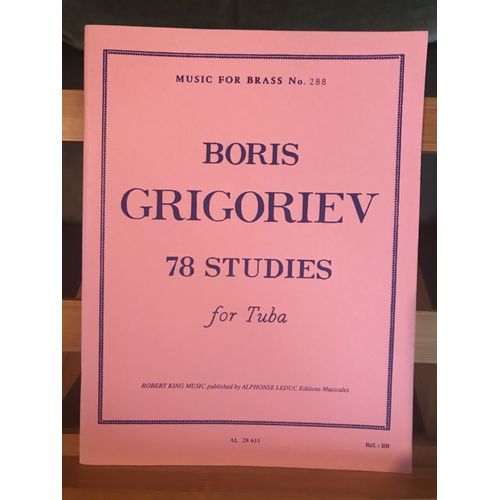 Boris Grigoriev 78 Studies Études Pour Tuba Partition Music For Brass N°288 Leduc