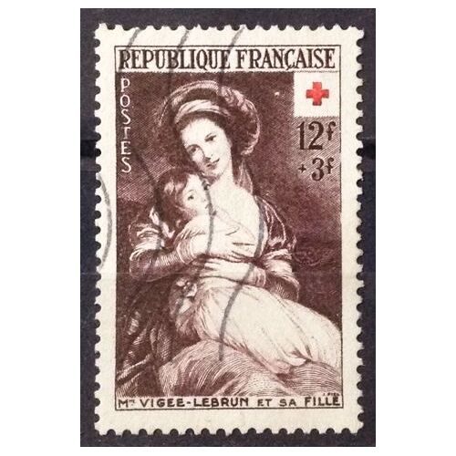 Croix Rouge 1953 - Vigée-Lebrun Et Sa Fille 12f+3f Brun (Très Joli N° 966) Obl - Cote 8,00€ - France Année 1953 - Brn83 - N27691