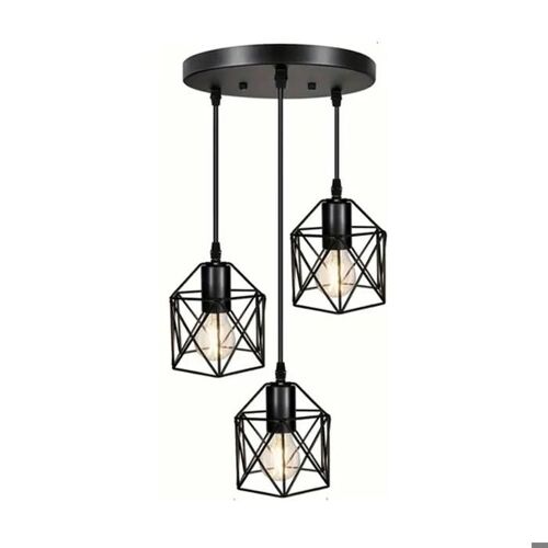 Suspension Lustre 3 Lampes Suspendue Vintage Industrielle,Luminaire pour Chambre salle à manger Salon