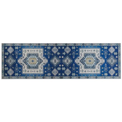 Tapis Bleu Et Beige 60 X 200 Cm Parvakadli