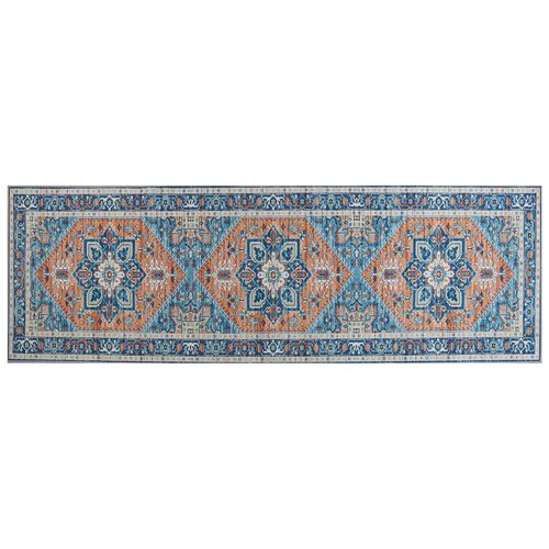 Tapis Bleu Et Orange 80 X 240 Cm Ritapuram