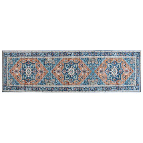 Tapis Bleu Et Orange 60 X 200 Cm Ritapuram