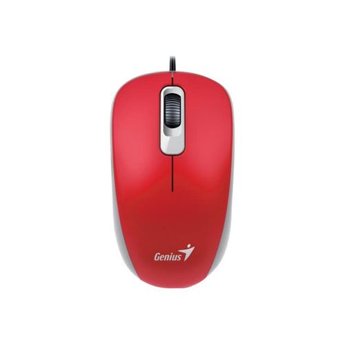Genius DX-110 - Souris - droitiers et gauchers - optique - 3 boutons - filaire - USB - rouge