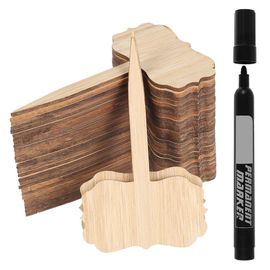 Étiquettes Pour Plantes En Bambou ¿ Forme De Fleur, Écologiques, 30 Pièces Avec Stylo, Idéales Pour Le Jardinage, Les Projets De Bricolage Et Les Travaux Manuels En Classe