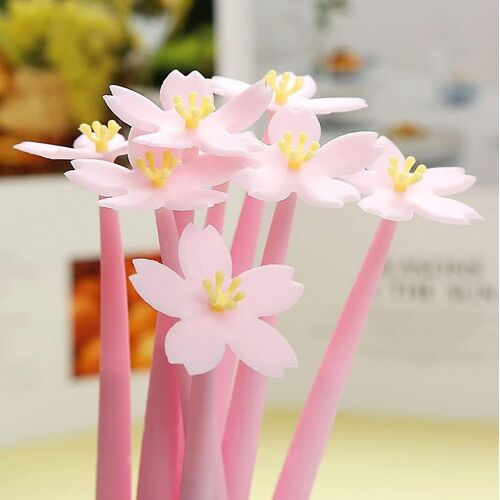 12 Stylos À Encre Gel À Motif Floral, Encre Noire, Recharge De 0,5 Mm, Idéal Pour Les Fêtes, Les Cadeaux Et Une Prise En Main Confortable