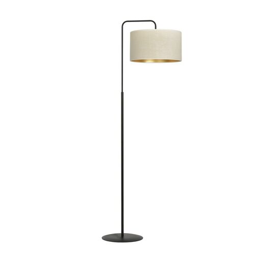 Emibig Hilde Lampadaire Noir Avec Abat-Jour En Tissu Blanc, 1x E27