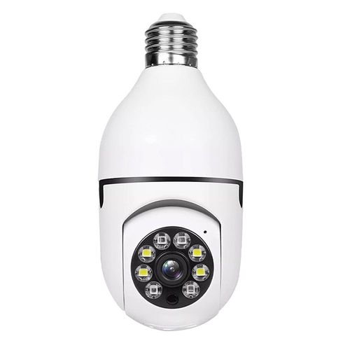 Caméra ampoule E27, système de caméra de sécurité 1080P avec WiFi 2,4 GHz, surveillance à domicile 360, vision nocturne, audio bidirectionnel, détection de mouvement intelligente