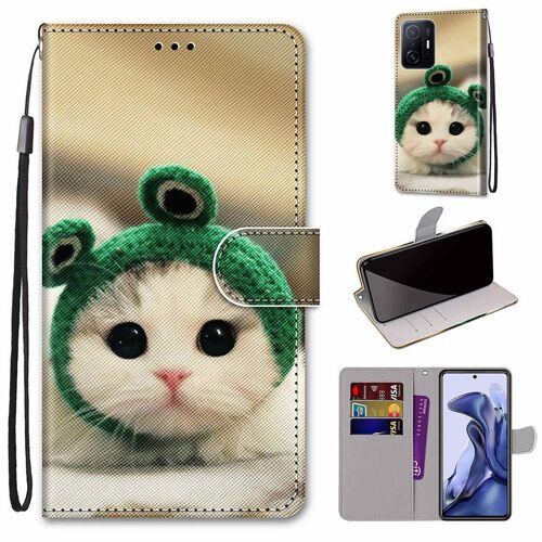 Saturcase Coque Pour Xiaomi Mi 11t/11t Pro, Beau Pu Cuir Magnétique Flip Portefeuille Support Porte-Carte Dragonne Protecteur Housse Étui Pour Xiaomi Mi 11t/11t Pro (Dk-9)