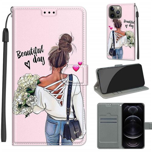 Saturcase Coque Pour Apple Iphone 13 Pro 6.1, Beau Pu Cuir Magnétique Flip Portefeuille Support Porte-Carte Dragonne Protecteur Housse Étui Pour Apple Iphone 13 Pro 6.1 (Dy-19)