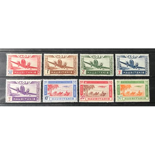 Lot De 10 Timbres Neufs** Aof Mauritanie 1942
