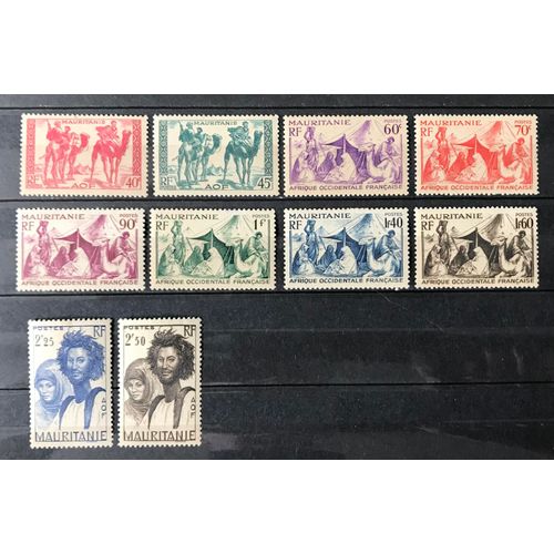 Lot De 10 Timbres Neufs* Aof Mauritanie 1939