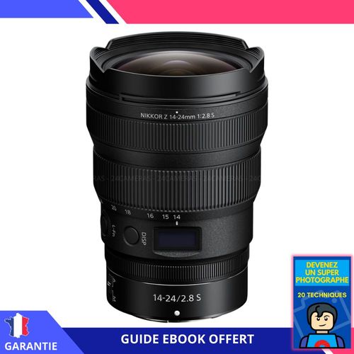 Nikon Z 14-24mm f/2.8 S + Ebook 'Devenez Un Super Photographe' - Objectif Nikon Z pour Nikon Hybride