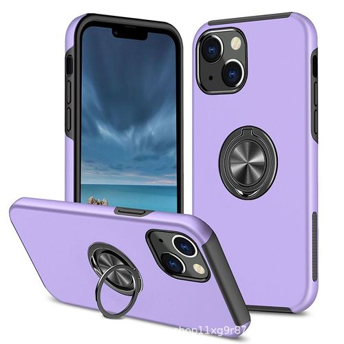 Coque pour iphone 15 Plus,avec support invisible anneau,support magnétique pour voiture,coque de protection pour téléphone portable anti-chute,Mauve