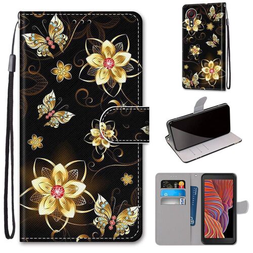 Samsung Galaxy Xcover 5 Coque, Saturcase Beau Pu Cuir Magnétique Flip Portefeuille Support Porte-Carte Dragonne Protecteur Coque Housse Étui Pour Samsung Galaxy Xcover 5 (Dk-1)