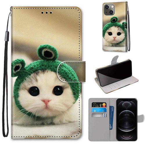 Saturcase Coque Pour Apple Iphone 13, Beau Pu Cuir Magnétique Flip Portefeuille Support Porte-Carte Dragonne Protecteur Housse Étui Pour Apple Iphone 13 (Dk-9)