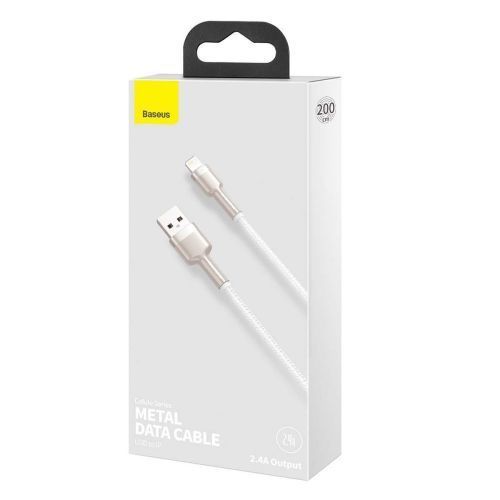 Baseus Lightning Cafule Series Metal Data Cable 2.4a 2m White (caljk-