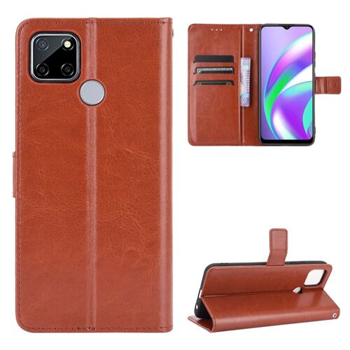 Coque Oppo Realme C12,Etui pour Oppo Realme C12,Coque en cuir pour Oppo Realme C12,Convient a Etui la Oppo Realme C12,Marron