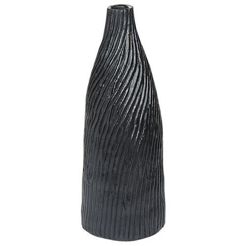 Terre cuite Vase décoratif 50 cm Noir Doré FLORENTIA