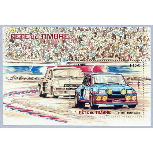 Fête Du Timbre : Voitures Anciennes : Renault 5 Maxi Turbo Feuillet 5205 Année 2018 N° 5205 Yvert Et Tellier Luxe