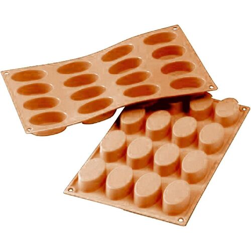 Ershi-| Sf0017 Moule En Silicone Pour Monoportions Oval, Antiadhésif, 16 Ovales, Lot De 1 Moule À Gâteau, 55 X 33 Mm, H 20 Mm, Mad[287]