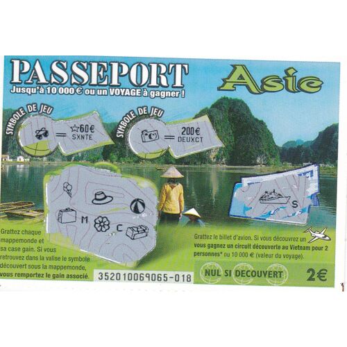 Ticket De Grattage Française Des Jeux Passeport Asie