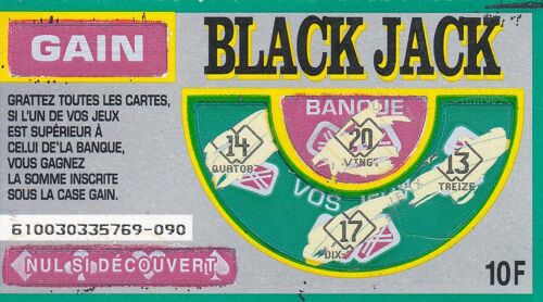 Ticket De Grattage Française Des Jeux Black Jack