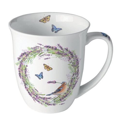 Tasse En Porcelaine Fine Pinson Et Papillons