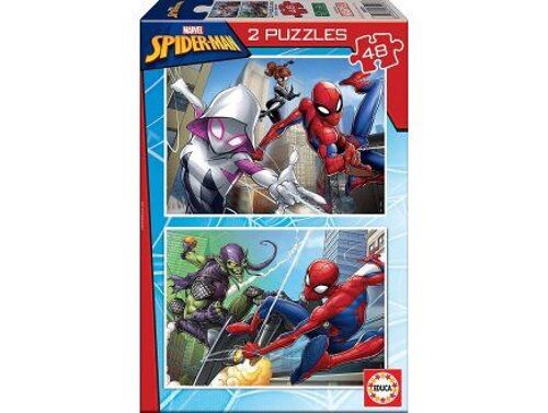 Set de 2 Puzzles de 48 Pieces Spider-Man Et Le Bouffon Vert - Educa Collection Super Heros Marvel - Spiderman
