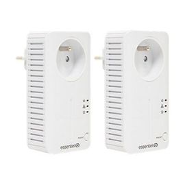 Essentielb CPL 500+ Duo - Kit d'adaptation pour courant porteur HomePlug AV (HPAV) - Branchement mural (pack de 2)