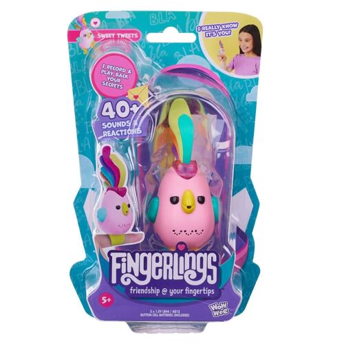 Fingerlings Sweet Tweets Interactive Bird Debbie Pink
