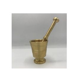 Mortier Et Pilon Laiton Massif Artisanal Cuisine Art Culinaire Design Élégant Intemporel Robuste Outil Décoratif Fonctionnel Broyer Épice Herbe Graine Noix Amande Précis Pr Saveur Authentic Tradition