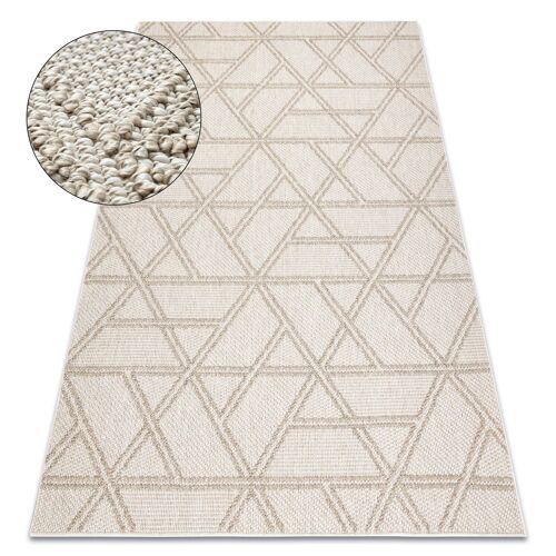 240x330 Cm Tapis Jersey 19241 Beige - Losangos, Géométrique Structurelles, Boucle Boho