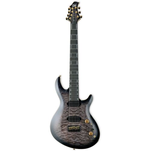 Esp Ltd Javier Reyes Signature Jr-7 Qm Faded Blue Sunburst Guitare Électrique 7 Cordes Avec Étui