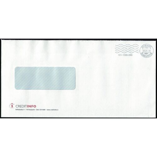 Islande Ema Empreinte Postmark Enveloppe Creditinfo 110 Reykjavik