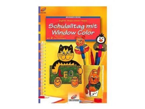 Window Color Modele Peinture Fenetre La Vie Scolaire Des Animaux : Chat - Lapin Ours - Livre (Langue Allemand)