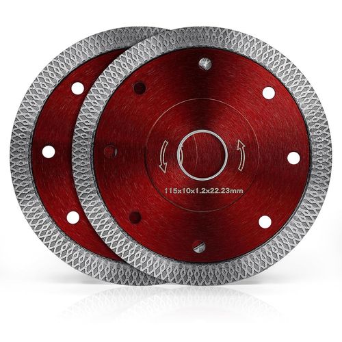 Disque Diamant,2 Pièces Diamant À Meuler Béton 115Mm,Disque À Tronçonner Diamant Extra Fin Pour Poncer Béton,Pierre,Granit Chape,Maçonnerie,Ceramique,Tuiles,Marbre