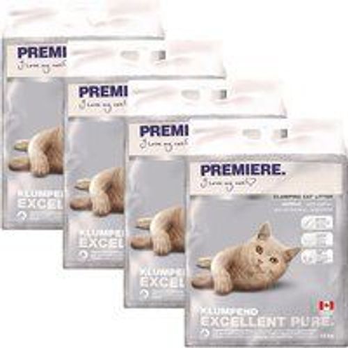 Premiere Litière Agglomérante Excellent Pure Non Parfumée 4x12 Kg