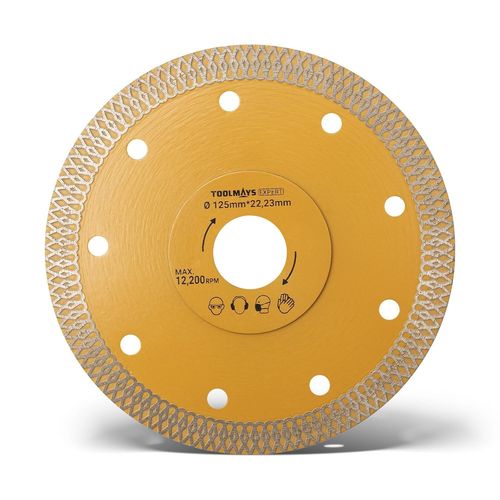 Disque Diamant Carrelage 125 Mm Extra Fin,Disque Carrelage Découpe Ultra Fine Pour Céramique,Marbre,Tuiles,Grès Cérame,Coupe Humide Ou Sèche,Alésage 22,23 Mm
