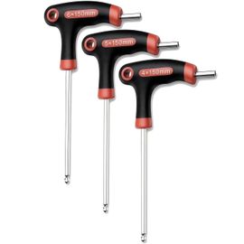 Jeu De 3 Clés À Poignée En T Métrique Avec Poignée En T 4-6 Mm,Clé Allen Avec Tête Sphérique