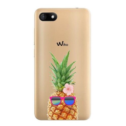 Coque Sunny 3 Ananas Lunettes Tropical Fleur Transparente