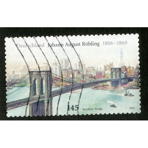Timbre Oblitéré Deutschland, Johann August Röbling 1806-1869, Brooklin Bridge, 2006, 145