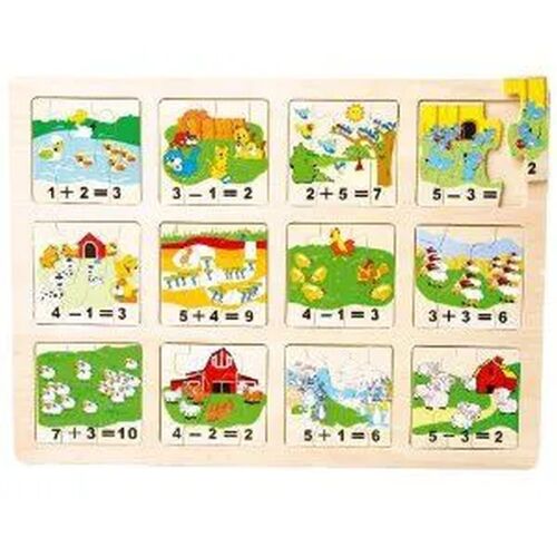 Puzzle Éducatif Calcul - Apprendre À Calculer - Puzzle En Bois - Legler