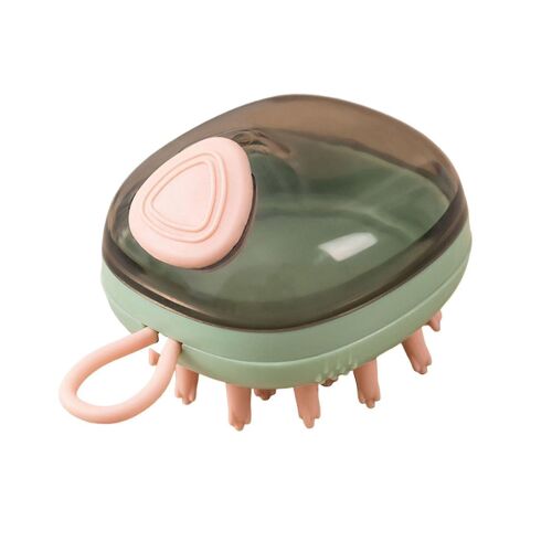 Hair Scalp Masseur Shampooing Brush Soft Silicone Pellicules-Remover