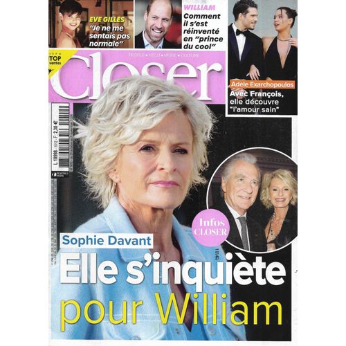 Closer N°1012 31/10/2024 Sophie Davant & William Leymergie/ Eve Gilles/ Prince William/ Adèle Exarchopoulos & François Civil/ Pamela Anderson/ Robin Williams/ Sophie Turner