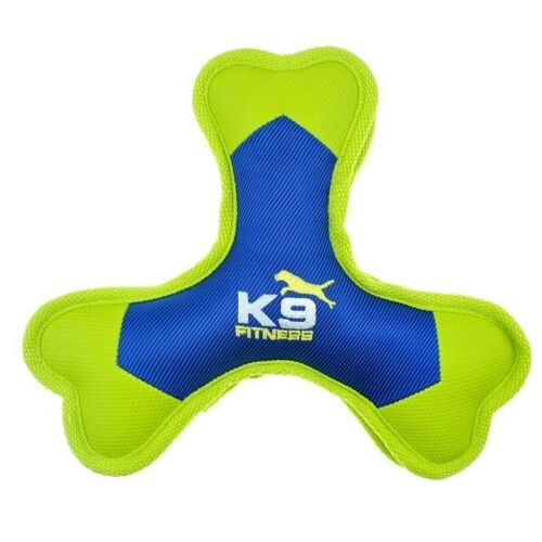 Os Tripale En Nylon Resistant Avec Organe Sonore - Bleu Et Vert - Pour Chien