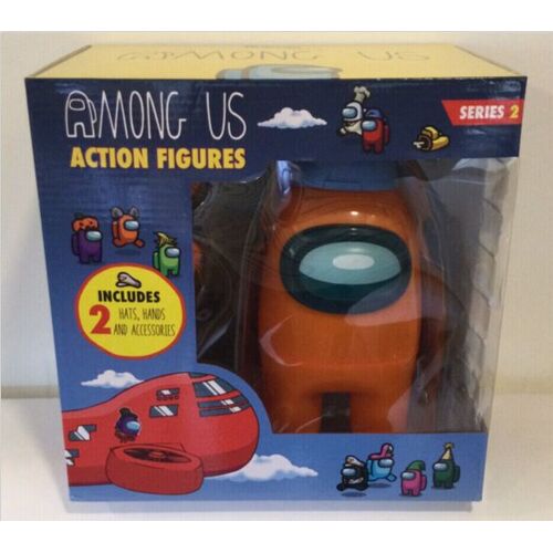 Among Us Series 2 Action Figure Orange Crewmate Includes 2 Hats Hands And Acc