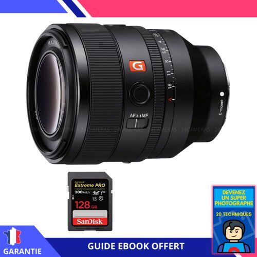 Sony FE 50mm f/1.2 GM + 1 SanDisk 128GB Extreme PRO UHS-II SDXC 300 MB/s + Ebook 'Devenez Un Super Photographe' - Objectif Sony FE pour Sony Hybride